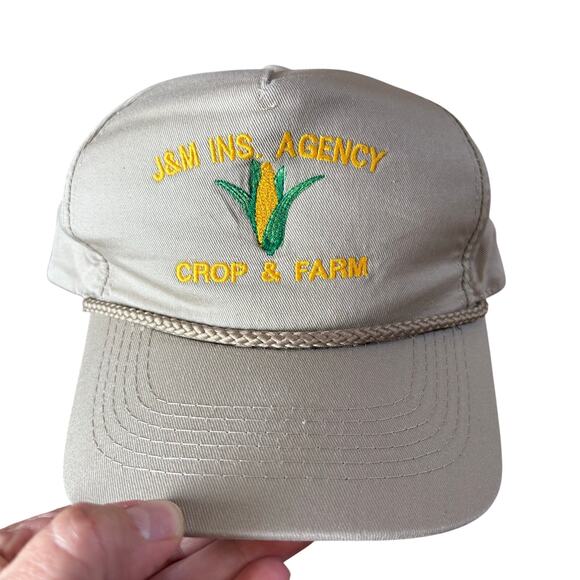 Corn crop and farm beige snap back baseball cap - Picture 1 of 3